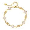 Waterproof Luxury Geometry Bangle Handmade Cubic Cuff Bracelet  Wedding Party Gift