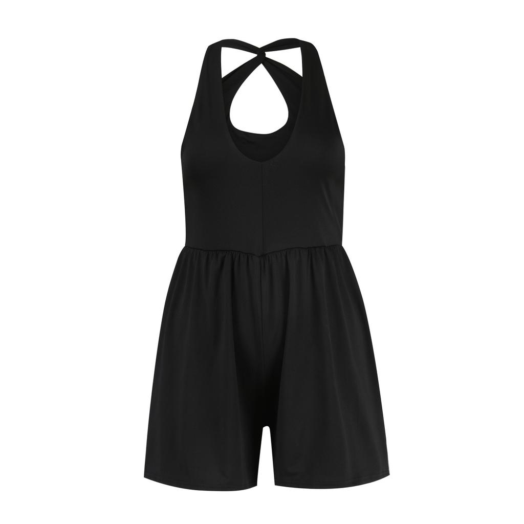 Damen Farbe Sport Strampler Eingebaute Shorts Lässiger Jumpsuit Workout Athletischer Strampler