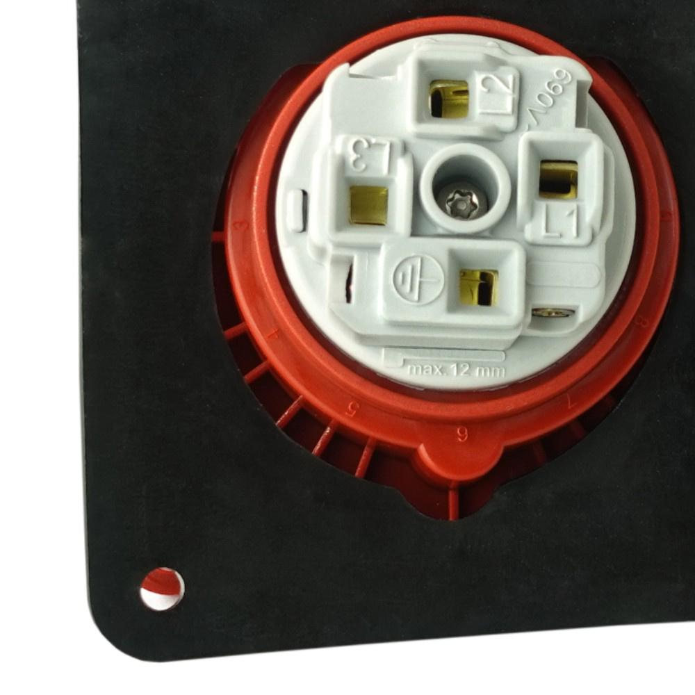 Gniazdo Tablicowe Skosne Silowe 16A 4P 400V 83X90Mm Przemysłowe