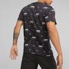 Puma Allover Logo Print Lässiges Sport Kurzarm T-Shirt Herren Oberteile Schwarz 675681-01
