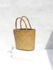 High-End Retro Woven Straw Handbag: Color Block Beach Basket