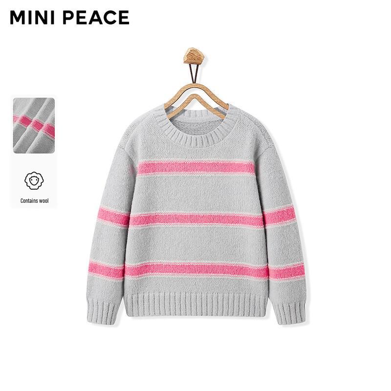 MiniPeace Girls  Striped Knit Sweater 120