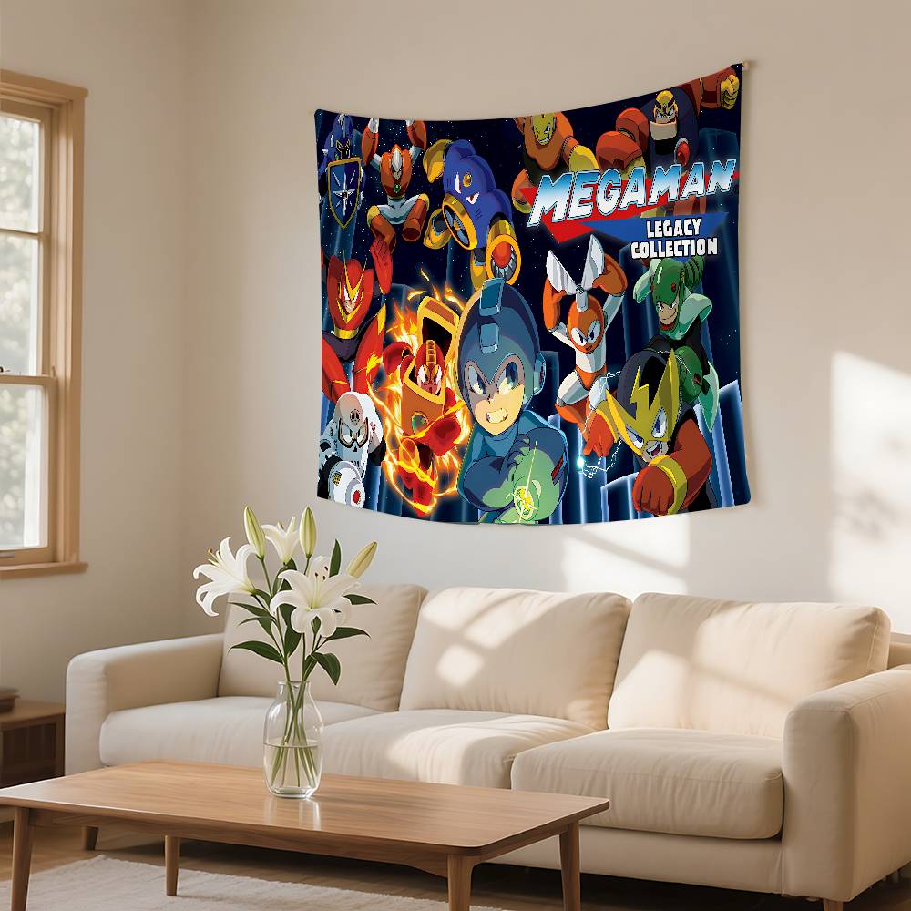 MMega Man Game Fashion Tapestry Wall Hanging Tapestry Art Deco Blanket Curtain Hanging At Home Bedroom Living Room Decor