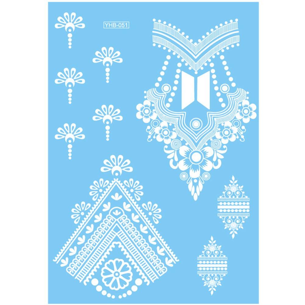 Lace Flower White Tattoo Stickers Long-lasting Butterfly Tattoo Stickers Women Men