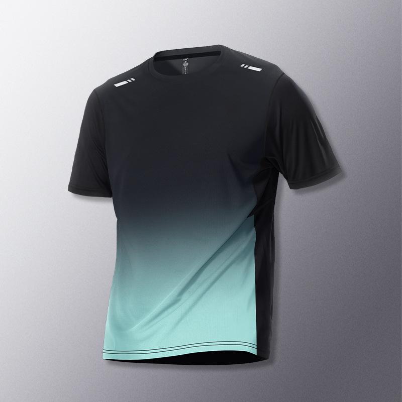 Men s T-shirts Sports T-shirt Quick-drying Gradient Short Sleeve Tees Outdoor Workout Basketball Training Running Men Clothes S зелёный 860₽
