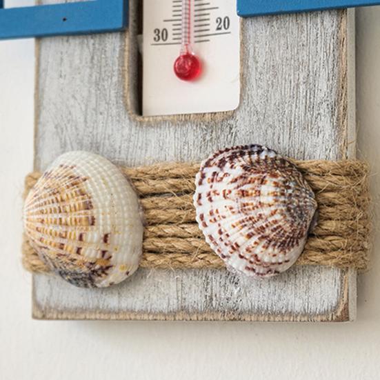 Vintage Holz-Küsten-Wandthermometer Nautische Fisch-/Leuchtturm-/Segelboot-/Hüttenform-Temperaturanzeige für Wohnzimmer, Schlafzimmer, Hotel, Flur, Wand