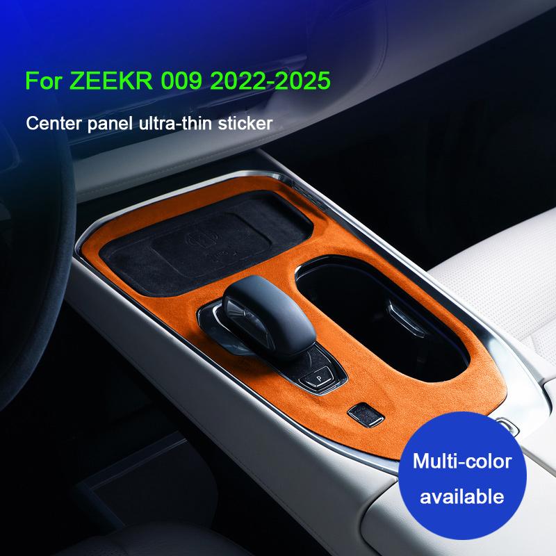 For ZEEKR 009 2022 2023 2024 2025, Super Suede Car Central Control Gear Shift Panel Decorative Sticker Interior Car Accessories