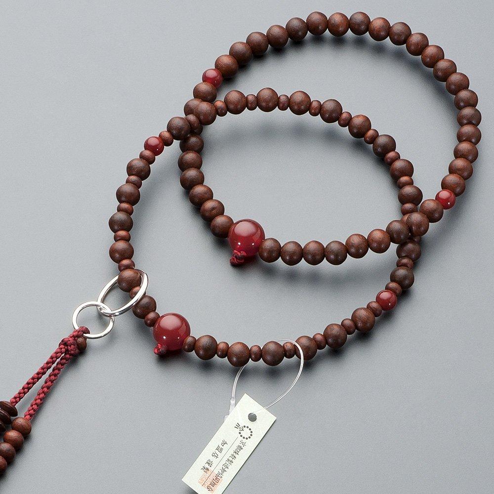 Buddhist altar shop Takita Shoten Prayer beads Jodo sect authentic rosary beads Rosewood agate made Jodo pure silk Hanabon tenbo Kyoto prayer main