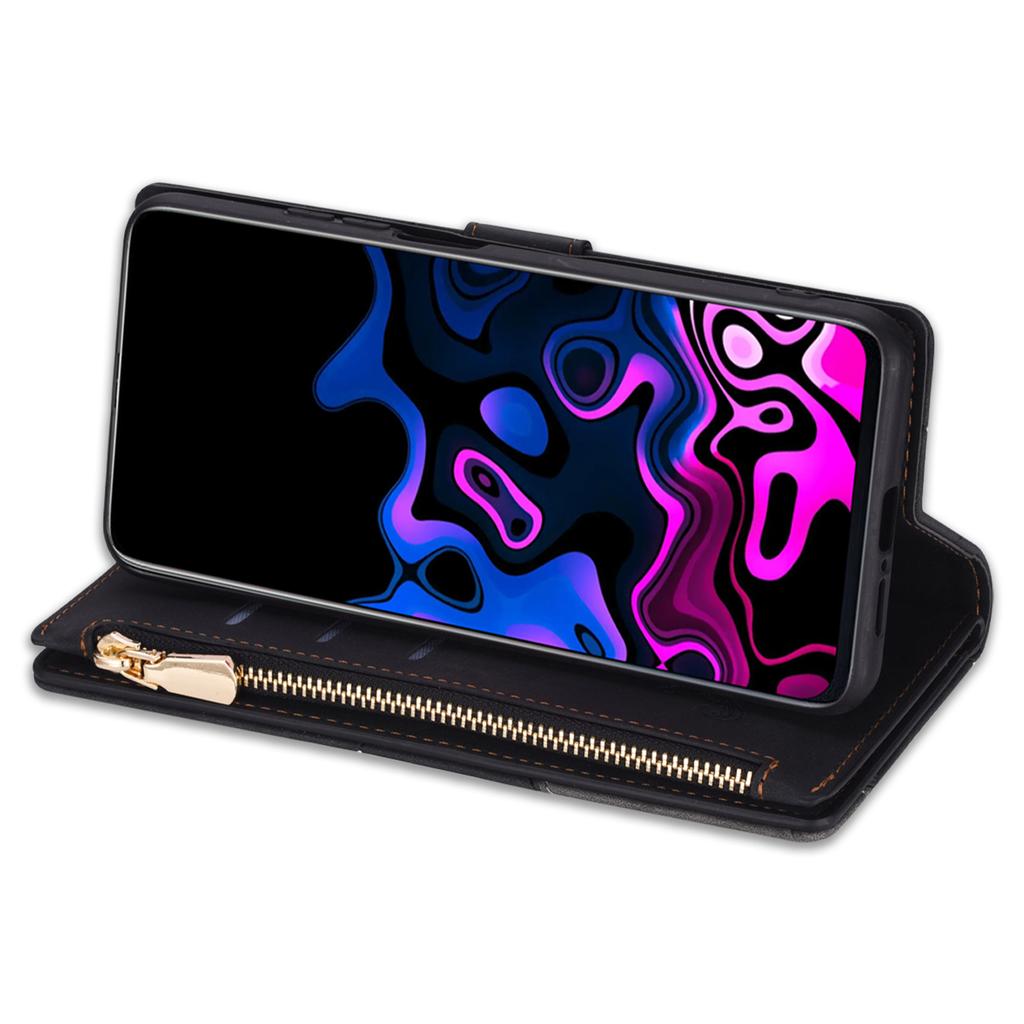 Color Splicing Case for Xiaomi Redmi Note 13 5G Phone Cover Zipper Pocket Wallet Shell