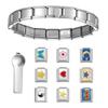 Italian Module Bracelet Link Connectors Jewelry Accessories Stainless Steel Texture Suitable for Jewelry Enthusiasts