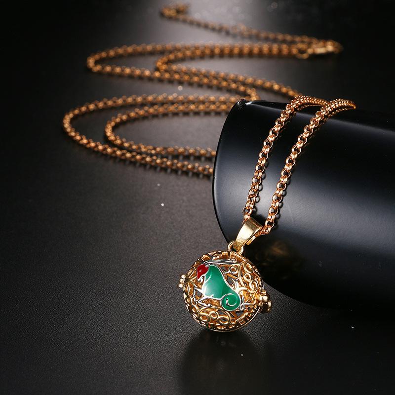 Neue Aromatherapie Ätherisches Öl Diffusor Halskette Schmuck Quadratisch Hohl Parfüm Medaillon 16MM Musik Kugel Damen Anhänger Zubehör