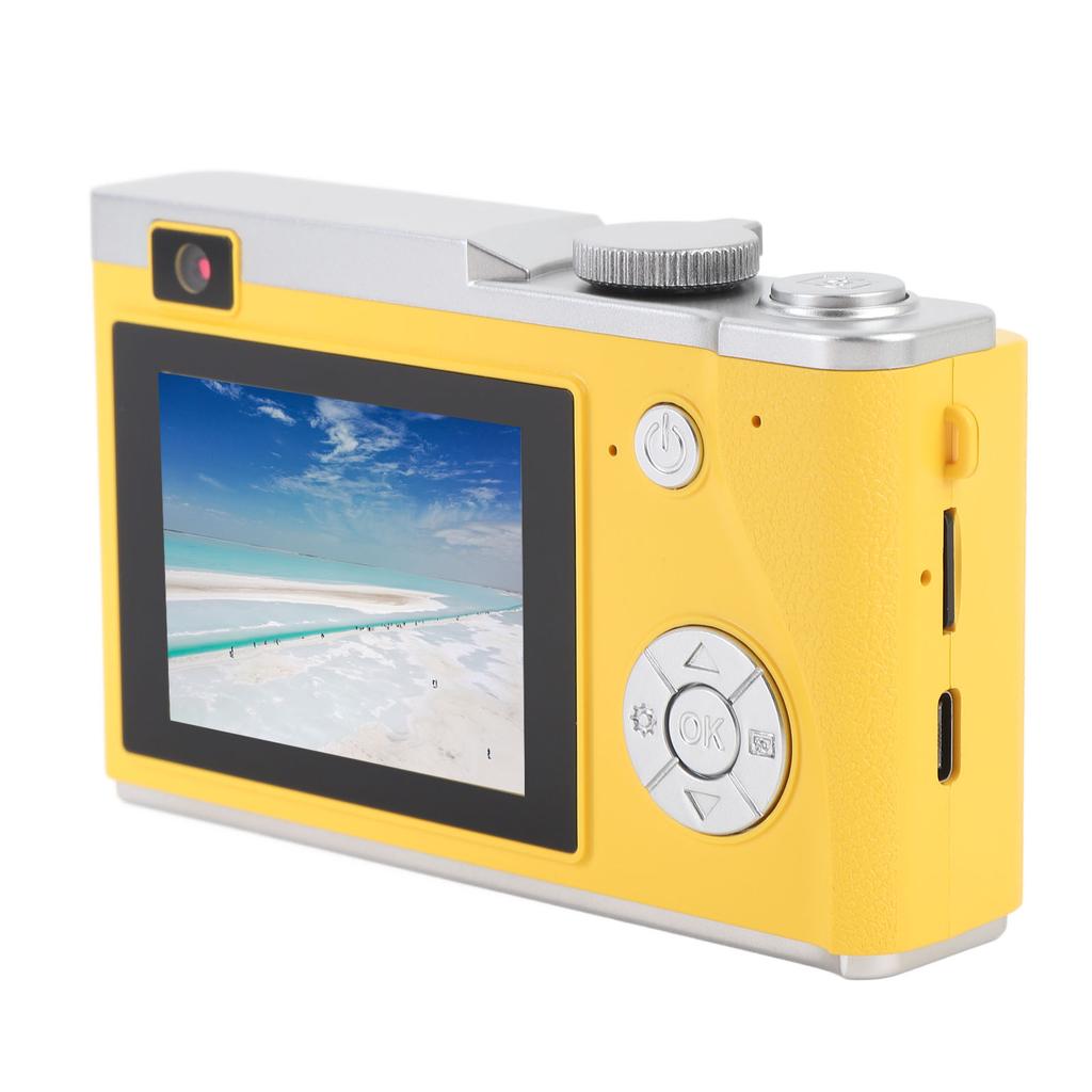 4K 64MP HD Digital Camera 2.4inch IPS Color Screen 16x Digital Zoom Rechargeable Portable CCD Camera with Fill Light