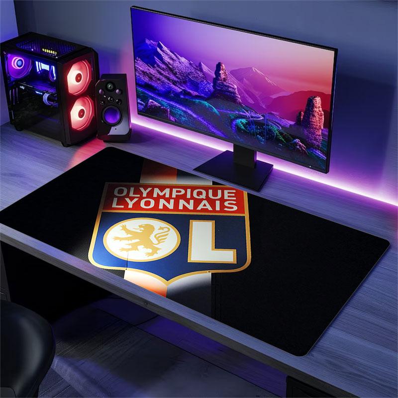 Olympique Lyonnais Football Team Mouse Pad, Large Gaming Desk Mat, Non-slip XXL Mousepad for Laptop & Tablet, Mini PC Playmat with Stitched Edges