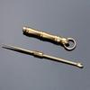 New Style Solid Copper Bamboo Keychain Pendant Vintage Brass Metal Mutilfunction Hanging Ear Picks Spoon Key Chains Pendant