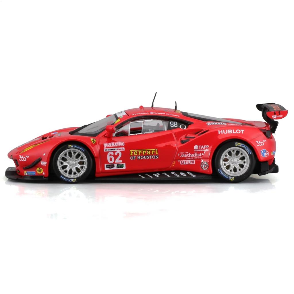 Bburago 1/43 Scale Ferrari 488 GTE 2017 #62 Red / Race Sports Car Diecast Model Car Finished Product 4893993363018