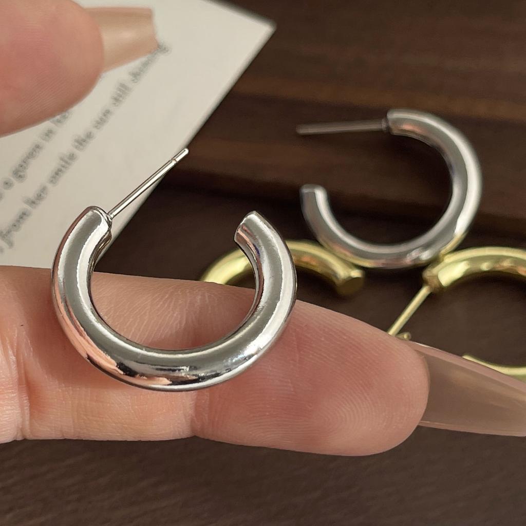 Xiaomi 925 Sterling Silver Vintage Earrings For Women Simple Round Gold Earring Jewelry Prevent Allergy Party Accessories Gift