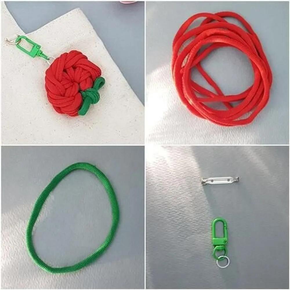 Mixed DIY Materials for Making 6 Sock Yarn Carnation Brooch Keyring Corsage Parents' Day Teachers' Day Gift