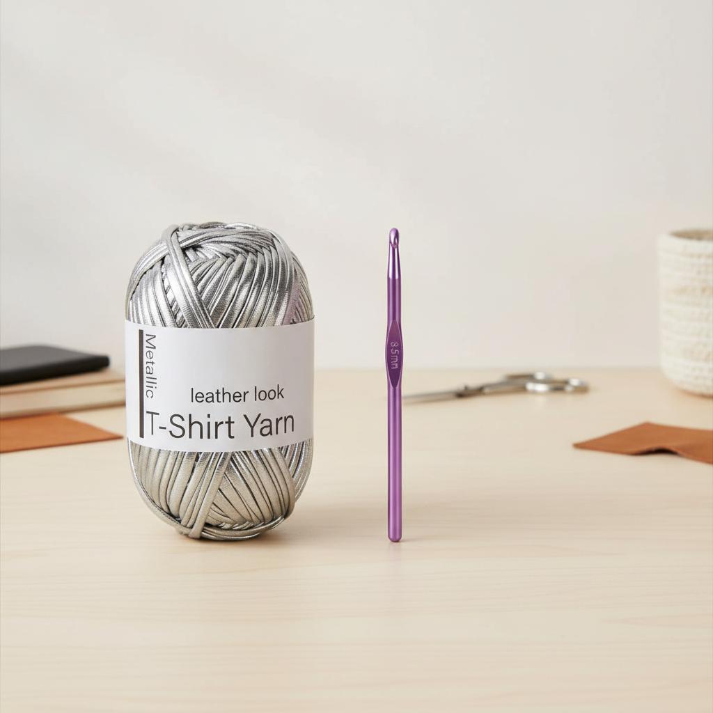 T Shirt Yarn Bright Soft Glossing Knitting for DIY Crocheting Cushion Pieces Crochet