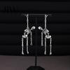 Dangle Drop Earrings 1 Pair Halloween Earrings, Spooky Gothic Skeleton Punk Skull Articulated Jewelry for Women Party Accessories