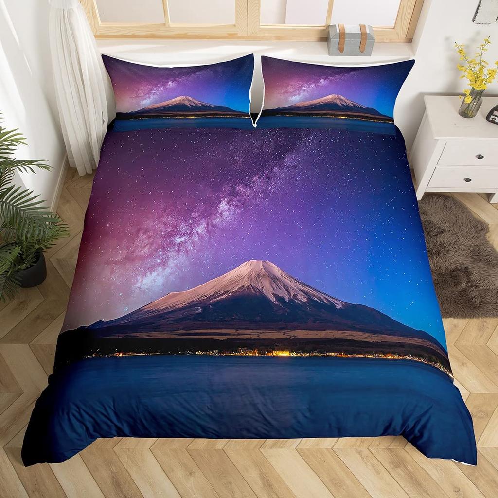 Comforter Volcano King Queen Eruption Lava Bedding Set For Kids Teens Adults Natural Disaster Molten