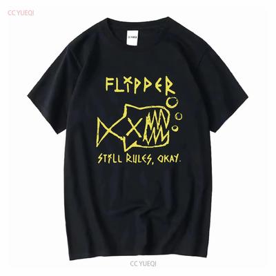 Flipper Still Rules Okay Camiseta para Hombre Licenciada Rock N Roll Banda de Música Negro manga larga o corta vintage Lavada