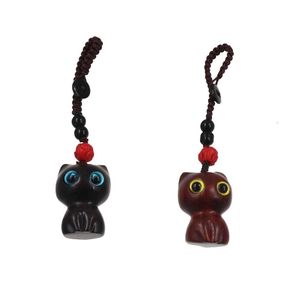 Chinese Style Jewelry Findings Sandalwood Key Chains Wood Car Keyring Keychain Components