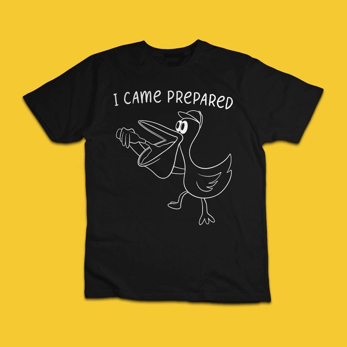 I Came Prepared Funny Pelican T-Shirt – Cute Bird Graphic Tee M