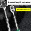 Adjustable Length Ratchet Spanner 90 Teeth Design Ergonomic Grip Professional Automotive Repair Ergonomic Handle Wrench