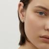 _Silver 925 Triple Square Stone One-Touch Earrings LSE87