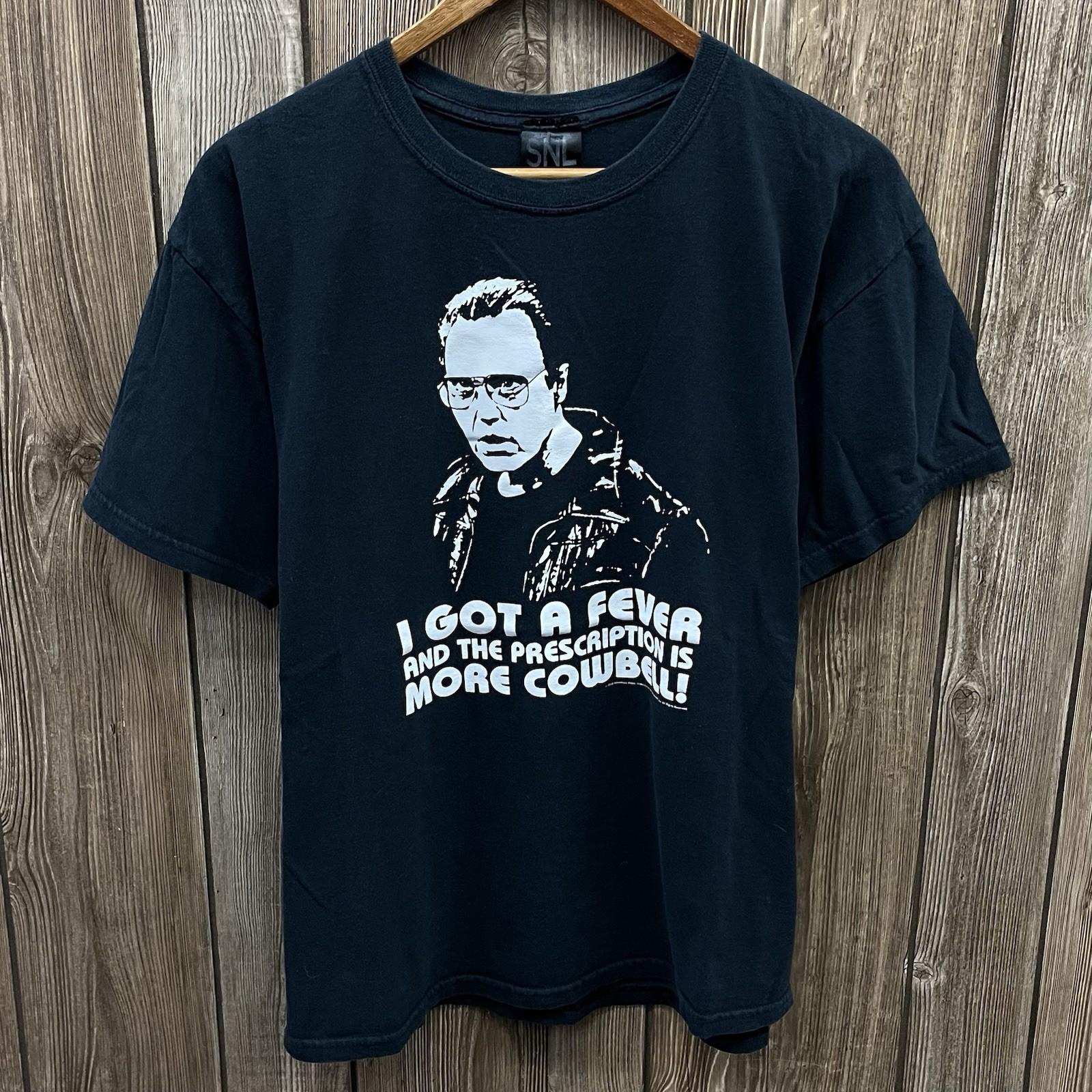 Vintage Saturday Night Live SNL More Cowbell Graphic Tee Black Mens Large Unisex T-Shirt M