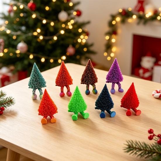 Collectable Movable Figures Christmas Tree Figure, Flexible Joints 3D Printed Holiday Atmosphere Decorations Ornament, Creative Festive Figure