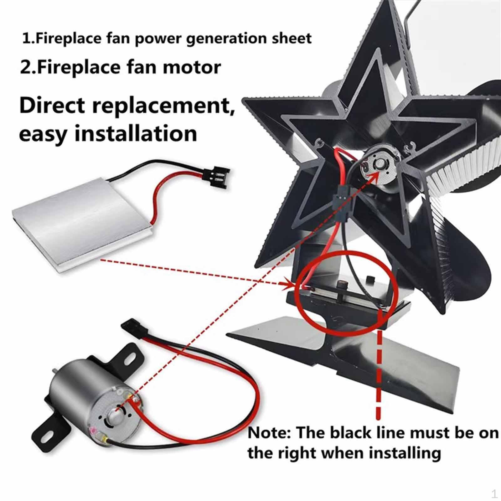 

Fireplace Fan Heat Powered Motor Power Generation Sheet Set,Replacement DIY Low Noise