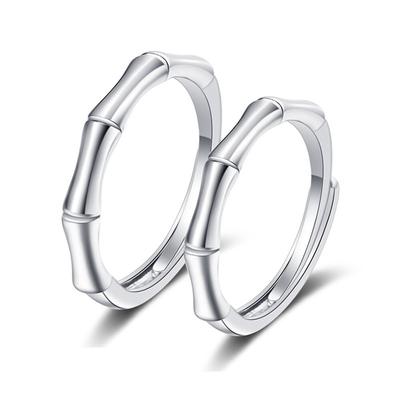 925 Silber Bambus Liebesring Ein Paar Männer Frauen Öffnen Einfacher Stilvoller Schmuck Ringe Geburtstagsgeschenk