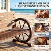 Vintage-style garden bench with cartwheel armrests, classic wooden bench with unique design, double seat bench