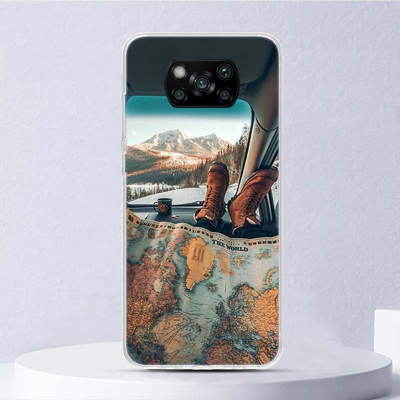 World Map Travel Plans Soft Case For Xiaomi Poco X7 X6 X5 X4 X3 Nfc F7 Ultra F6 F5 Pro Phone Cover F4 Gt F3 M5S M4 M3 M5 M6 Coqu
