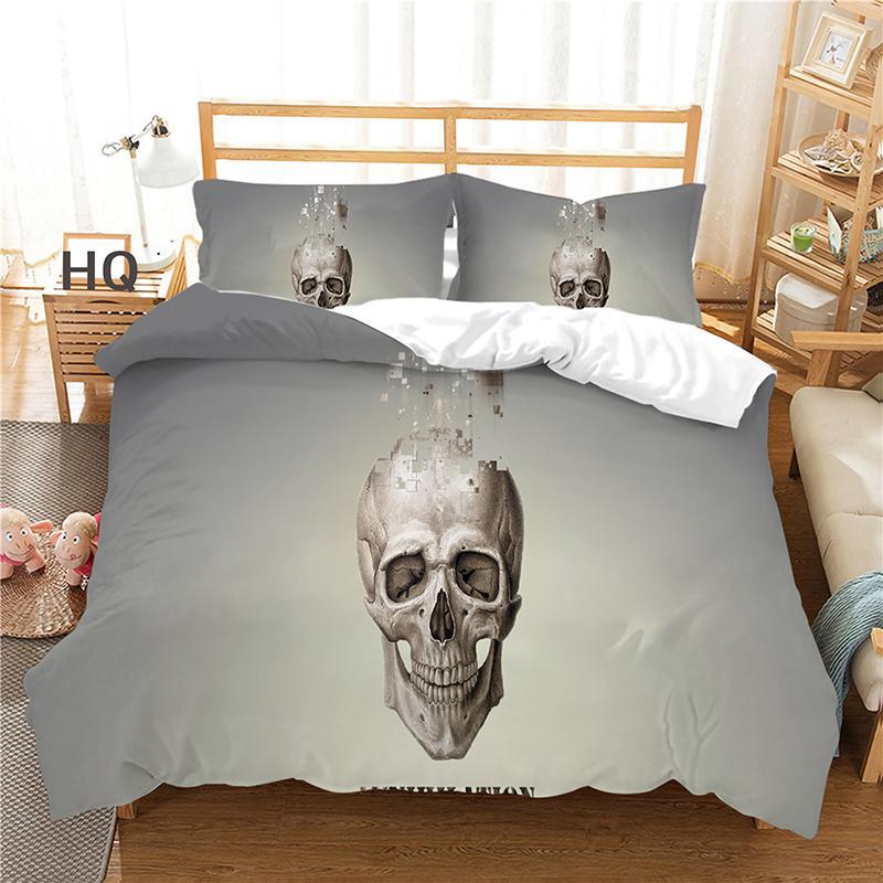 

Трехкомпонентный комплект постельного белья с цифровой печатью, принт черепа, домашний текстиль, четырехкомпонентное стеганое одеяло quilt cover 135 * 200 * 1 pillowcase 50 * 75 * 1