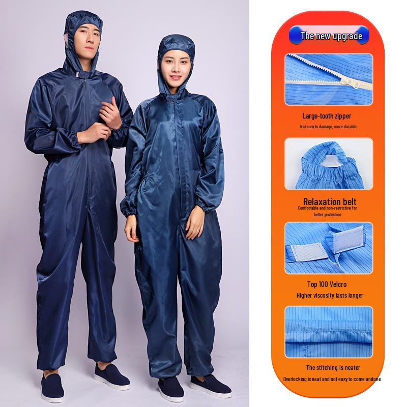 Hooded Dustproof Anti-Static Cleanroom Suit for Protective Workwear and Spray Painting
