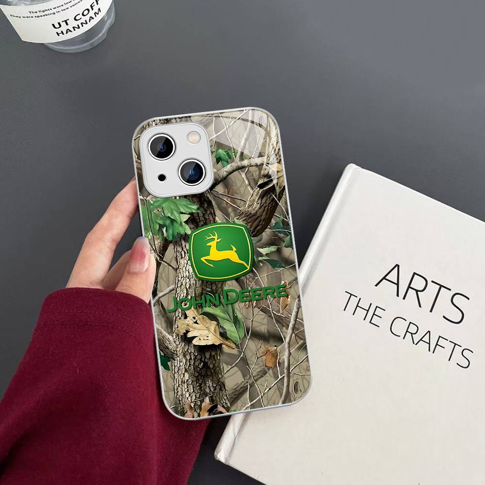 Green J-John Truck D-Deeres Tempered Glass For Iphone 14 13 12 11 Pro Mini XS MAX 14Plus X XS XR Fundas