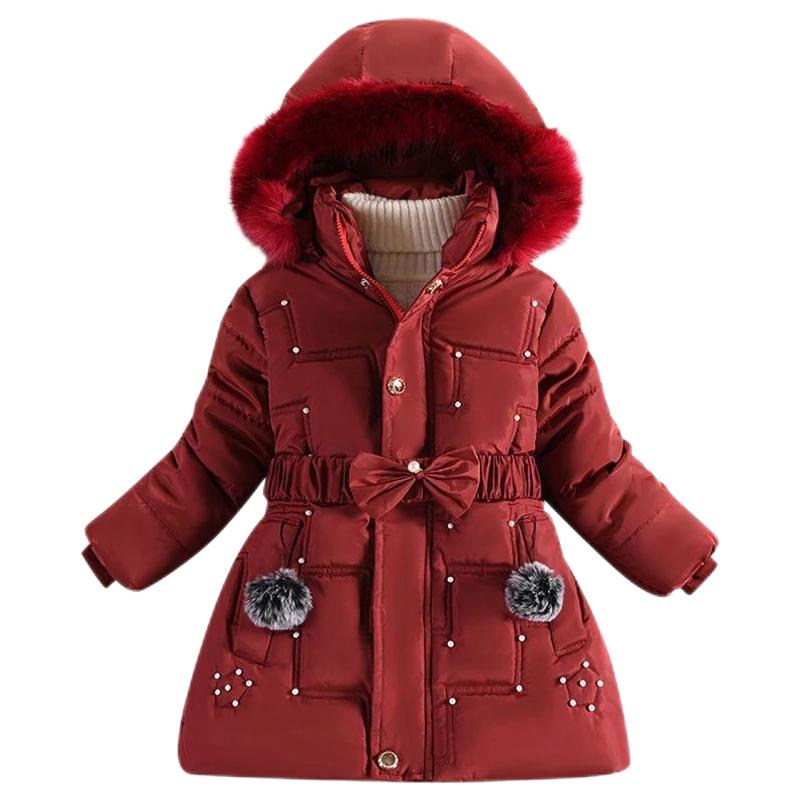 Girls' Winter Clothes Plus Velvet Thick Coat
