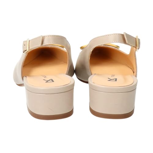 Fabio Rusconi Damen Pumps mit spitzer Zehenpartie und Schnallen-Fersenriemchen, Grau, Größe 23,5 cm