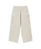 Lotaib Washed Cargo Cotton Pants - Ivory