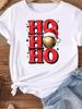 (Asian Size) lovely happy new year Women's Top T Tee merry Christmas festival O-neck Clothing  Print Fashion ladies Graphic T-shirts