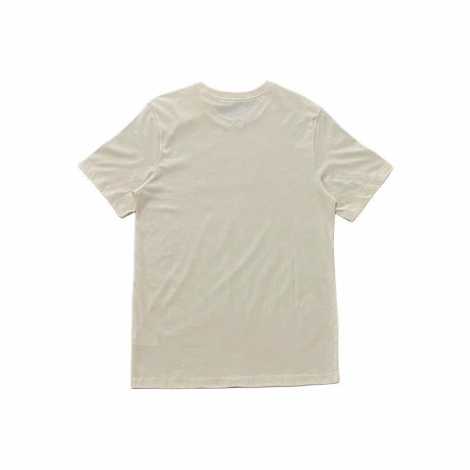 Nike Men's Beige Short-Sleeve T-Shirt with Letter Print and Breathable Crew Neck