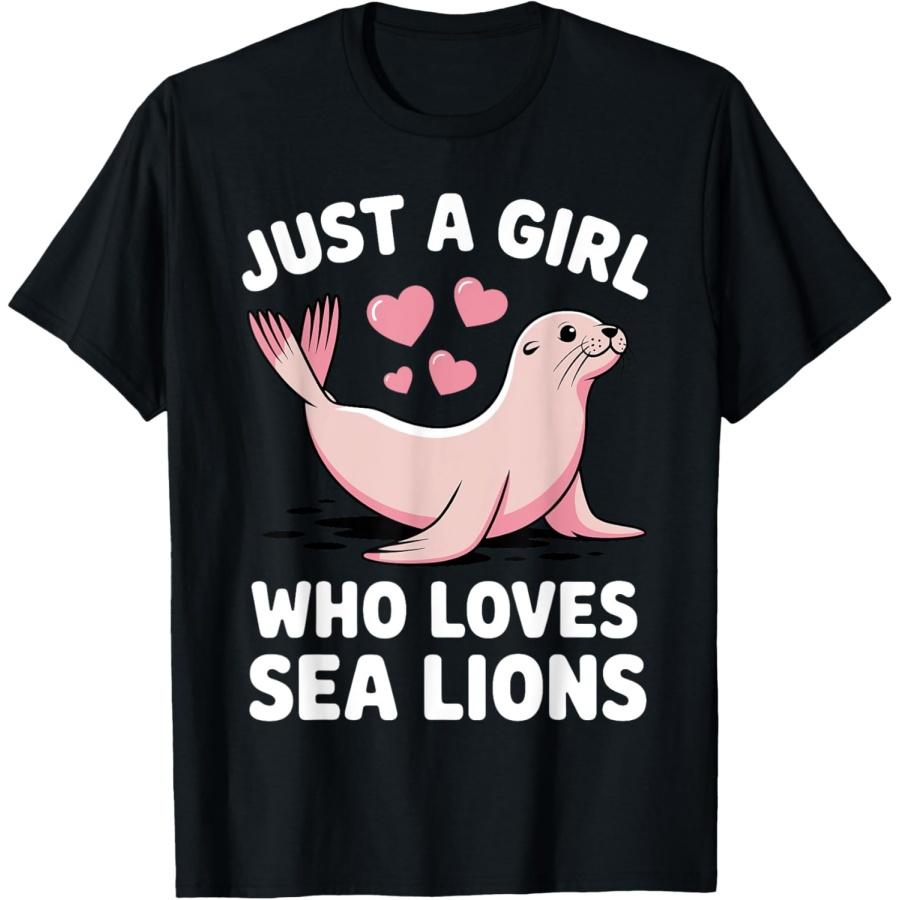 Забавный дизайн морского льва для женщин, девочек, детей, футболка для любителя морских львов S