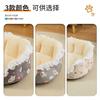 Cozy Open-Top Pet Bed Dogs Cats Winter Warm Thickened Floral Print Nest House Four Use