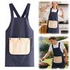 Waterproof Kitchen Apron with 2 Removable Towel Pockets No-Tie Cross Back Chef Apron for Men & Women Cooking Baking Grilling BBQ