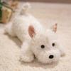 Kawaii 45cm Schnauzer Stuffed Doll Lifelike Fluffy Hair West Highland Dog Plush Soft Puppy Pillow Doll Pet Lover Gift