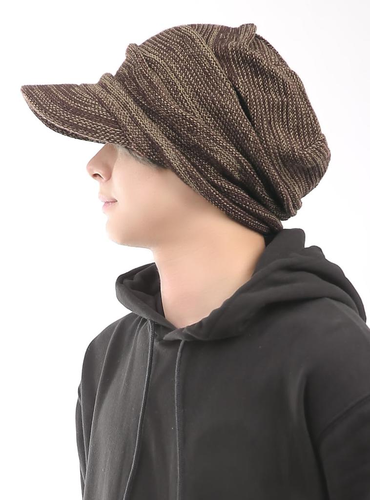 Knit Cap with Large Relaxed Watch Knit Newsboy Cold Weather Unisex One Heather Loo&c Men's Brim, Size, Fit, Cap, Cap, Protection, Earmuffs, (JP,