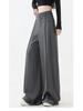 2025 High Waist Slim Straight Women's Floor-Length Drape Pants - Spring & Autumn Wide-Leg Suit Style.