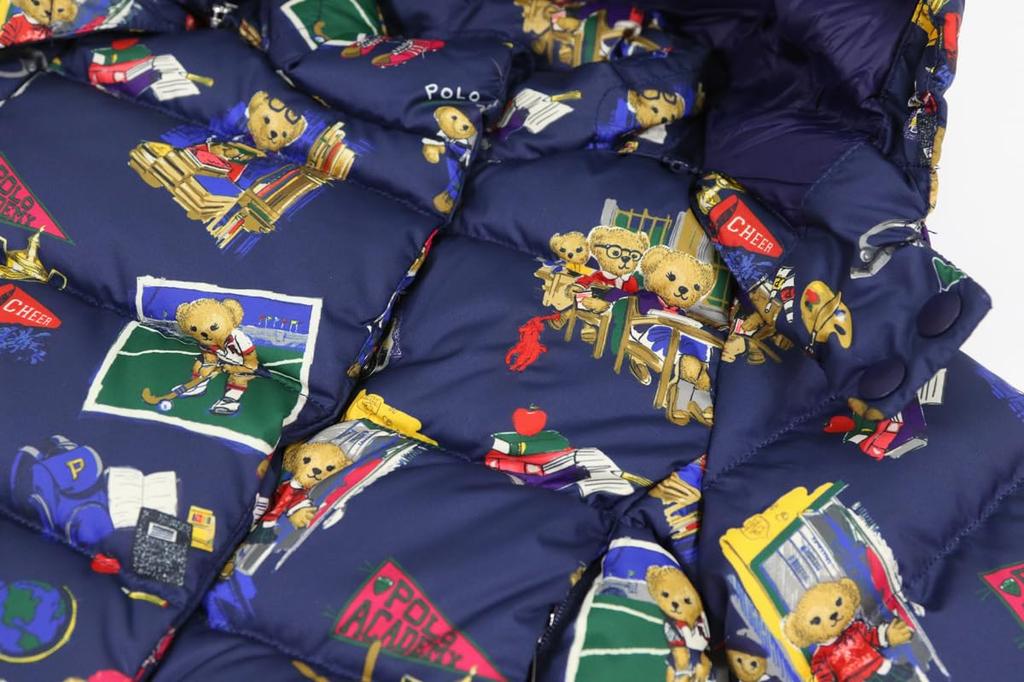 POLO RALPH LAUREN Baby Polo Bear Down Size 9M Girls' Multi-Print Jacket/Parka, (Product Code 01010059)
